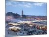 Djemma El Fna Square and Koutoubia Mosque at Dusk, Marrakech, Morrocco, North Africa, Africa-John Miller-Mounted Photographic Print