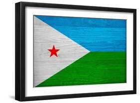 Djibouti Flag Design with Wood Patterning - Flags of the World Series-Philippe Hugonnard-Framed Art Print