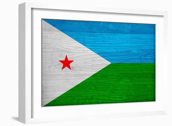 Djibouti Flag Design with Wood Patterning - Flags of the World Series-Philippe Hugonnard-Framed Art Print