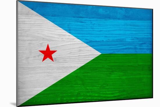 Djibouti Flag Design with Wood Patterning - Flags of the World Series-Philippe Hugonnard-Mounted Premium Giclee Print