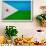 Djibouti Flag Design with Wood Patterning - Flags of the World Series-Philippe Hugonnard-Framed Art Print displayed on a wall