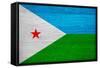 Djibouti Flag Design with Wood Patterning - Flags of the World Series-Philippe Hugonnard-Framed Stretched Canvas