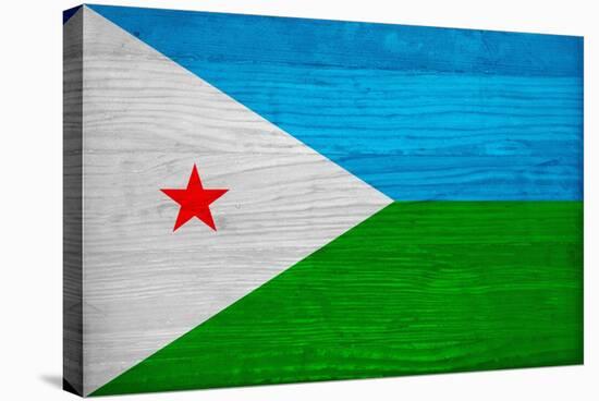 Djibouti Flag Design with Wood Patterning - Flags of the World Series-Philippe Hugonnard-Stretched Canvas