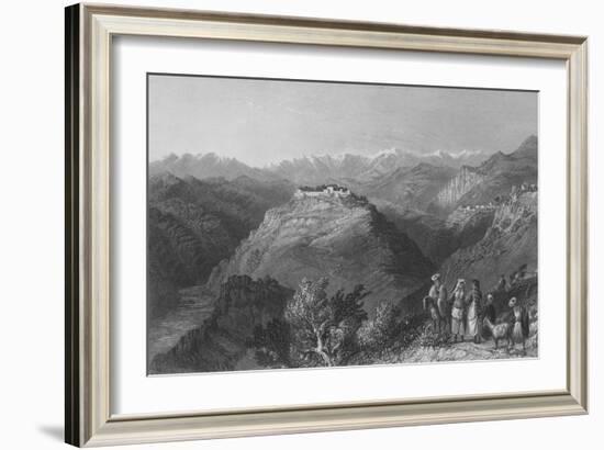 Djouni, or the Tower of Lebanon, Once the Residence of Lady Hester Stanhope-William Henry Bartlett-Framed Giclee Print