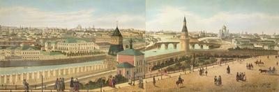 The Nikolaievsky Palace and St. Basil's Cathedral Viewed from the Kremlin-Dmitri Indieitzeff-Mounted Premium Giclee Print