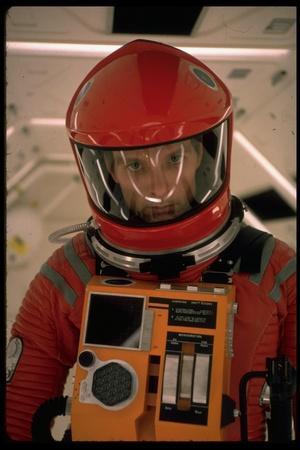 Actor Keir Dullea in Space Suit in Scene from Motion Picture "2001: A Space Odyssey"