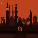Golden Gate in the Eastern City. the City Walls and the Mosque. Holiday Symbol. Illustration-Dmitrii Usachov-Art Print