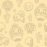 Sugar Skulls Sand Seamless Vector Pattern-dmitriylo-Art Print