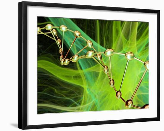 DNA And Nerve Cell, Computer Artwork-PASIEKA-Framed Photographic Print