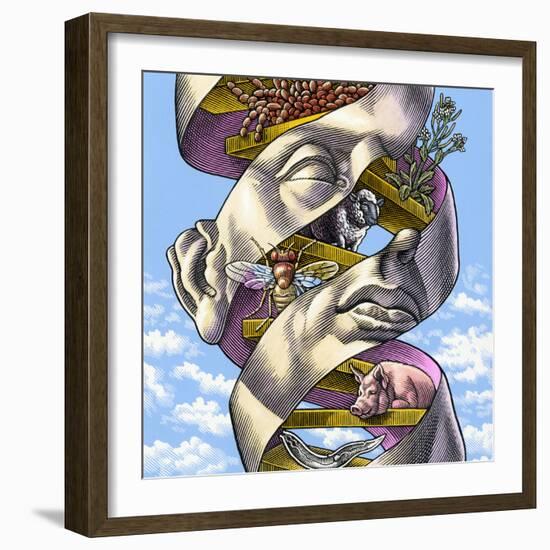 DNA In All Living Things, Artwork-Bill Sanderson-Framed Premium Photographic Print