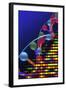 DNA Microarray And Double Helix-PASIEKA-Framed Premium Photographic Print