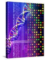 DNA Microarray And Double Helix-PASIEKA-Stretched Canvas