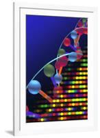 DNA Microarray And Double Helix-PASIEKA-Framed Photographic Print