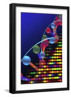 DNA Microarray And Double Helix-PASIEKA-Framed Photographic Print