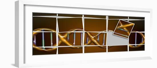 DNA Model in Jumbled Tiles-null-Framed Photographic Print