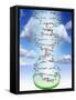 DNA Molecule And Petri Dish-Victor De Schwanberg-Framed Stretched Canvas