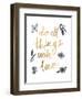 Do All Things with Love BW-Sara Zieve Miller-Framed Art Print