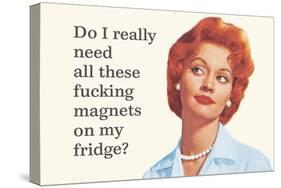 Do I Really Need All These Fucking Magnets on My Fridge?-Ephemera-Stretched Canvas