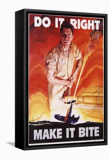 Do it Right, Make it Bite Poster-Cecil Calvert Beall-Framed Stretched Canvas