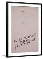 Do it yourself means do it together sign on wall, Altstadt, Freiburg Im Breisgau, Black Forest,...-null-Framed Photographic Print