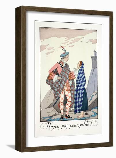 Do Not Be Afraid, Little One!, from 'Falbalas and Fanfreluches, Almanach des Modes Présentes,…-Georges Barbier-Framed Giclee Print