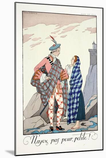 Do Not Be Afraid, Little One!, from 'Falbalas and Fanfreluches, Almanach des Modes Présentes,…-Georges Barbier-Mounted Giclee Print