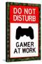 Do Not Disturb Gamer at Work Video PS3 Game Poster-null-Stretched Canvas