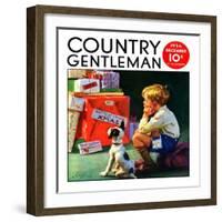 "Do Not Open Until Christmas," Country Gentleman Cover, December 1, 1934-Henry Hintermeister-Framed Giclee Print