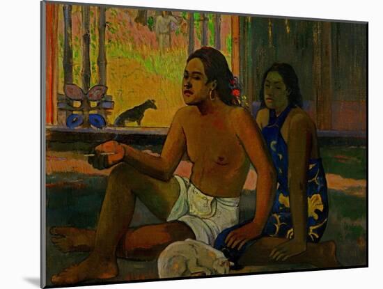 Do Not Work, Tahitians in a Room, 1896-Paul Gauguin-Mounted Giclee Print