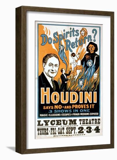 Do Spirits Return? Houdini Says No-null-Framed Art Print