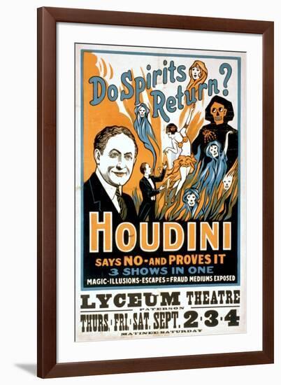 Do Spirits Return? Houdini Says No-null-Framed Art Print