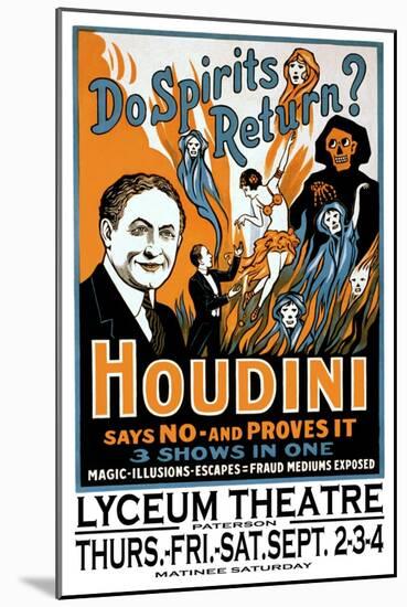 Do Spirits Return? Houdini Says No-null-Mounted Art Print