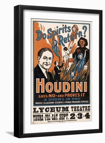 Do Spirits Return?, Houdini-null-Framed Giclee Print