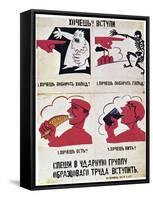 Do You Want to Join?', Rosta Window No.867, 1921 (Colour Litho)-Vladimir Mayakovsky-Framed Stretched Canvas