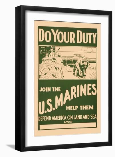 Do your Duty, Join the U.S. Marines-null-Framed Art Print