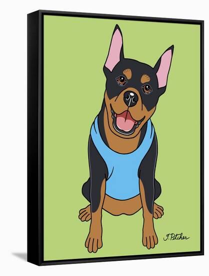 Doberman Crop Ear-Tomoyo Pitcher-Framed Stretched Canvas