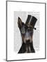 Doberman, Formal Hound and Hat-Fab Funky-Mounted Art Print