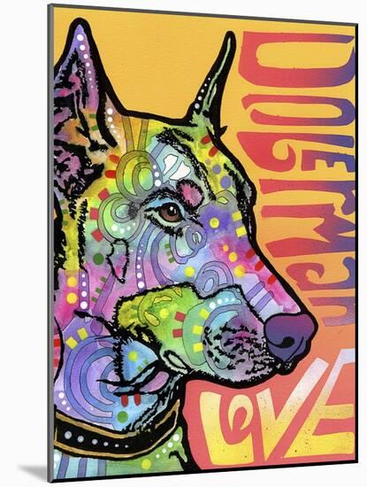 Doberman Luv-Dean Russo-Mounted Giclee Print