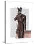 Doberman on Phone-Fab Funky-Stretched Canvas
