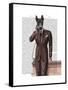 Doberman on Phone-Fab Funky-Framed Stretched Canvas