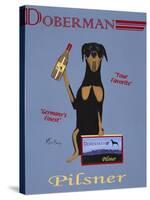 Doberman Pilsner-Ken Bailey-Stretched Canvas