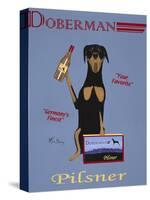 Doberman Pilsner-Ken Bailey-Stretched Canvas