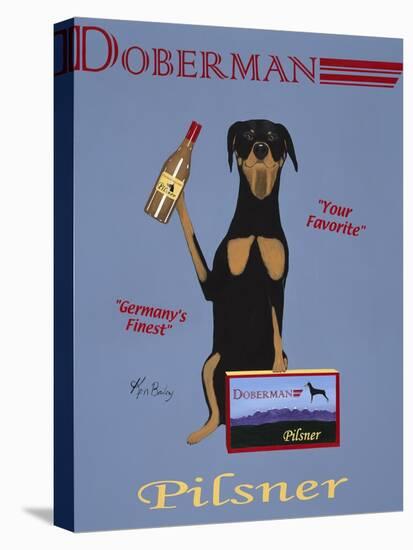 Doberman Pilsner-Ken Bailey-Stretched Canvas