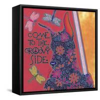 Doberman Pinscher (Come to the Groovy Side)-Denny Driver-Framed Stretched Canvas