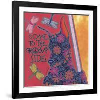 Doberman Pinscher (Come to the Groovy Side)-Denny Driver-Framed Giclee Print