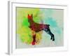 Doberman Pinscher Watercolor-NaxArt-Framed Art Print