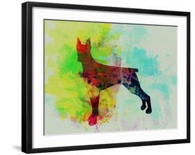 Doberman Pinscher Watercolor-NaxArt-Framed Art Print