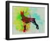 Doberman Pinscher Watercolor-NaxArt-Framed Art Print