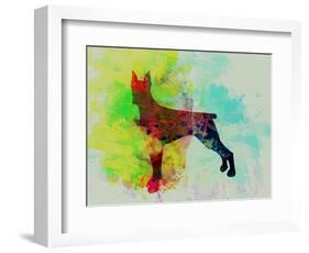 Doberman Pinscher Watercolor-NaxArt-Framed Art Print