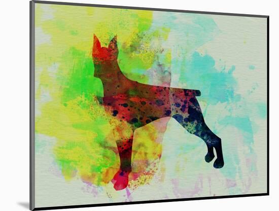 Doberman Pinscher Watercolor-NaxArt-Mounted Art Print